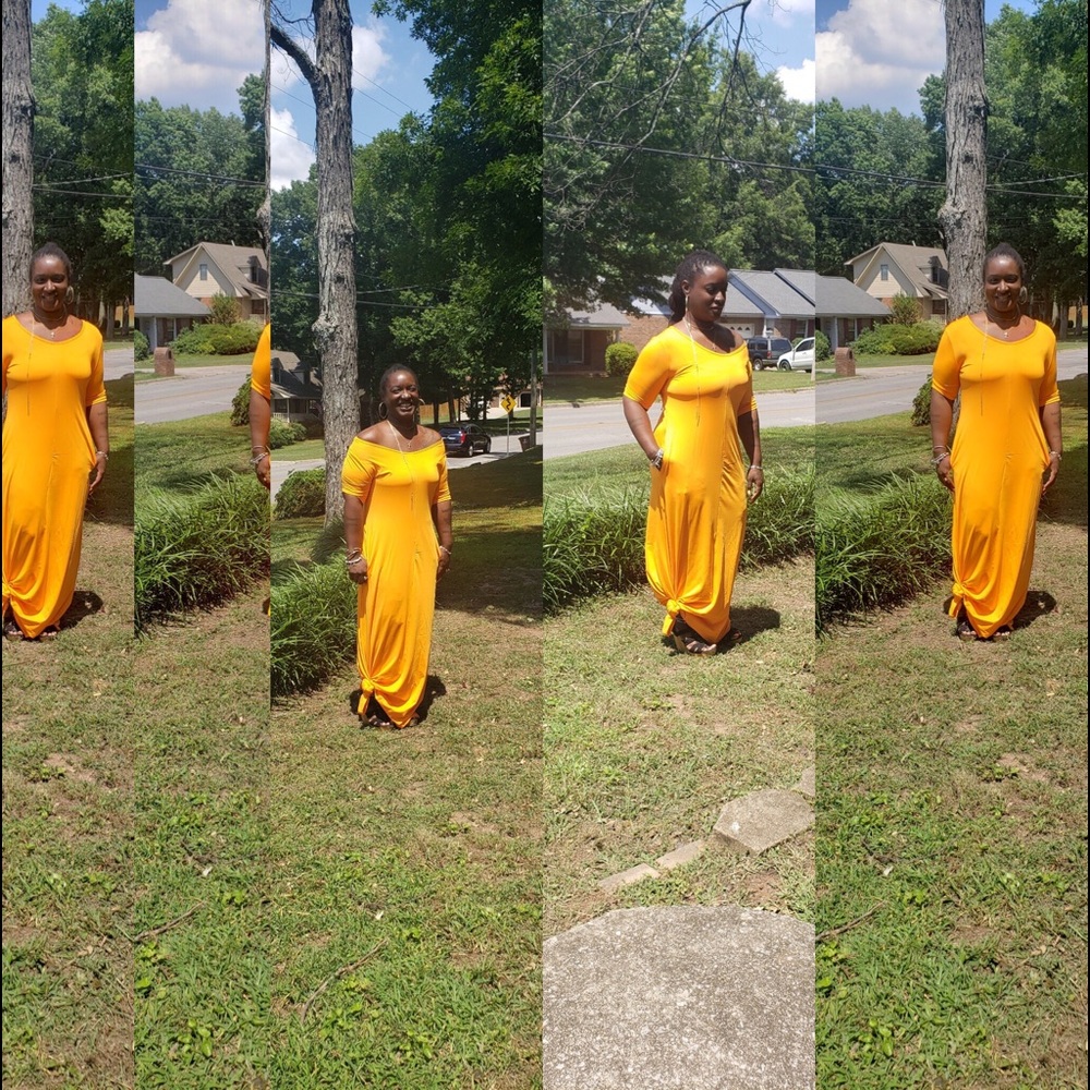 Long Orange Maxi Dress